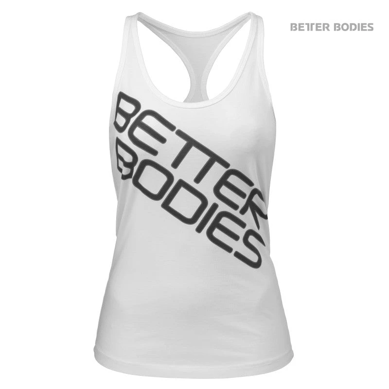 Better Bodies Printed T-Back - White 1 Better Bodies Printed T-Back - White