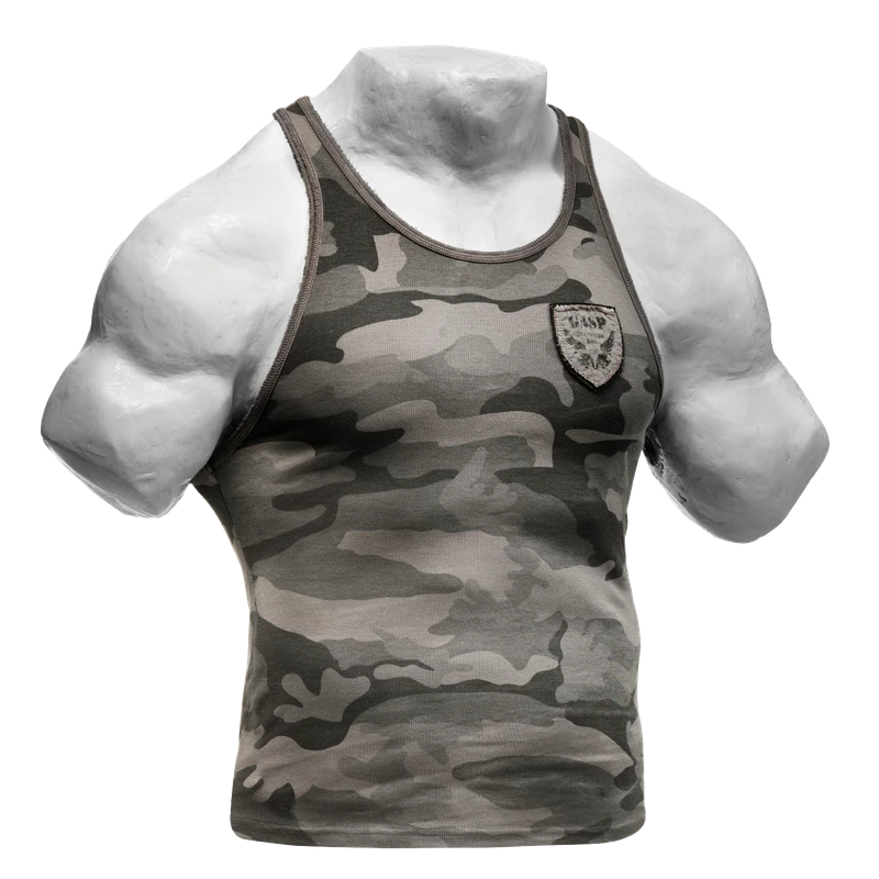 GASP Utility Rib T-Back - Grey Camoprint 1 GASP Utility Rib T-Back - Grey Camoprint