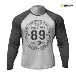 GASP Raglan Long Sleeve Tee - White/Grey