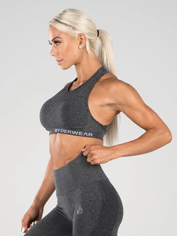 Ryderwear Seamless Sports Bra - Charcoal Marle 3 Ryderwear Seamless Sports Bra - Charcoal Marle