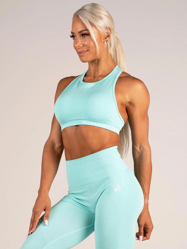 Ryderwear Seamless Sports Bra - Aqua Marl 7 Ryderwear Seamless Sports Bra - Aqua Marl
