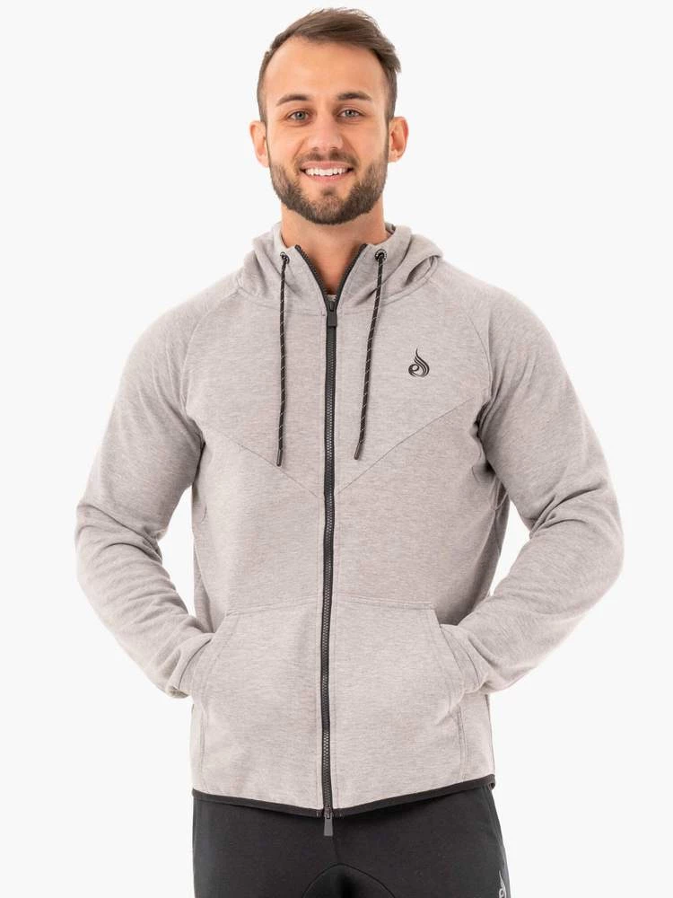 Ryderwear Athletic Zip Up Hoodie Jacket - Grey Marl 2 Ryderwear Athletic Zip Up Hoodie Jacket - Grey Marl
