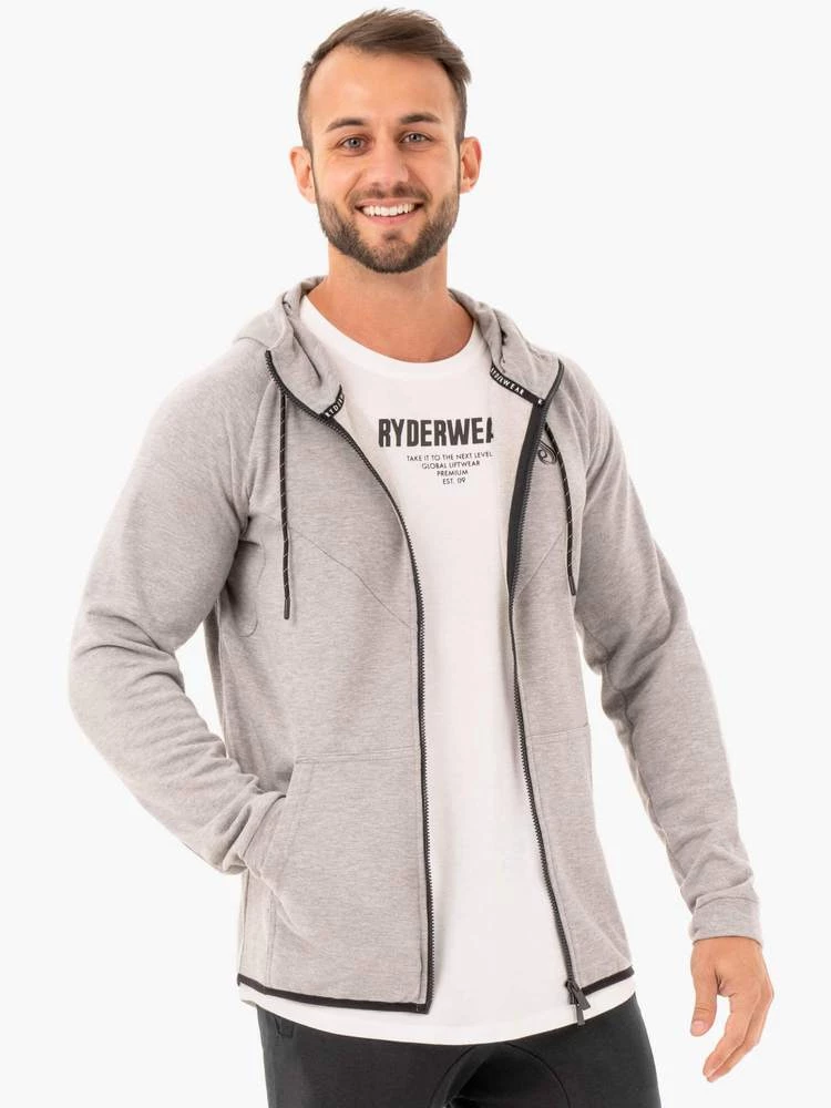 Ryderwear Athletic Zip Up Hoodie Jacket - Grey Marl 3 Ryderwear Athletic Zip Up Hoodie Jacket - Grey Marl