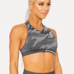 Ryderwear Camo Seamless Sports Bra - Charcoal Camo