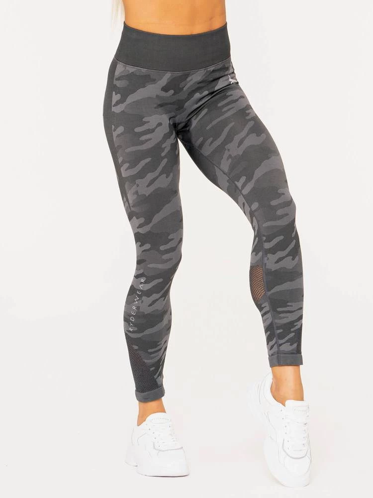 Ryderwear Camo Seamless High Waisted Leggings - Charcoal Camo 2 Ryderwear Camo Seamless High Waisted Leggings - Charcoal Camo