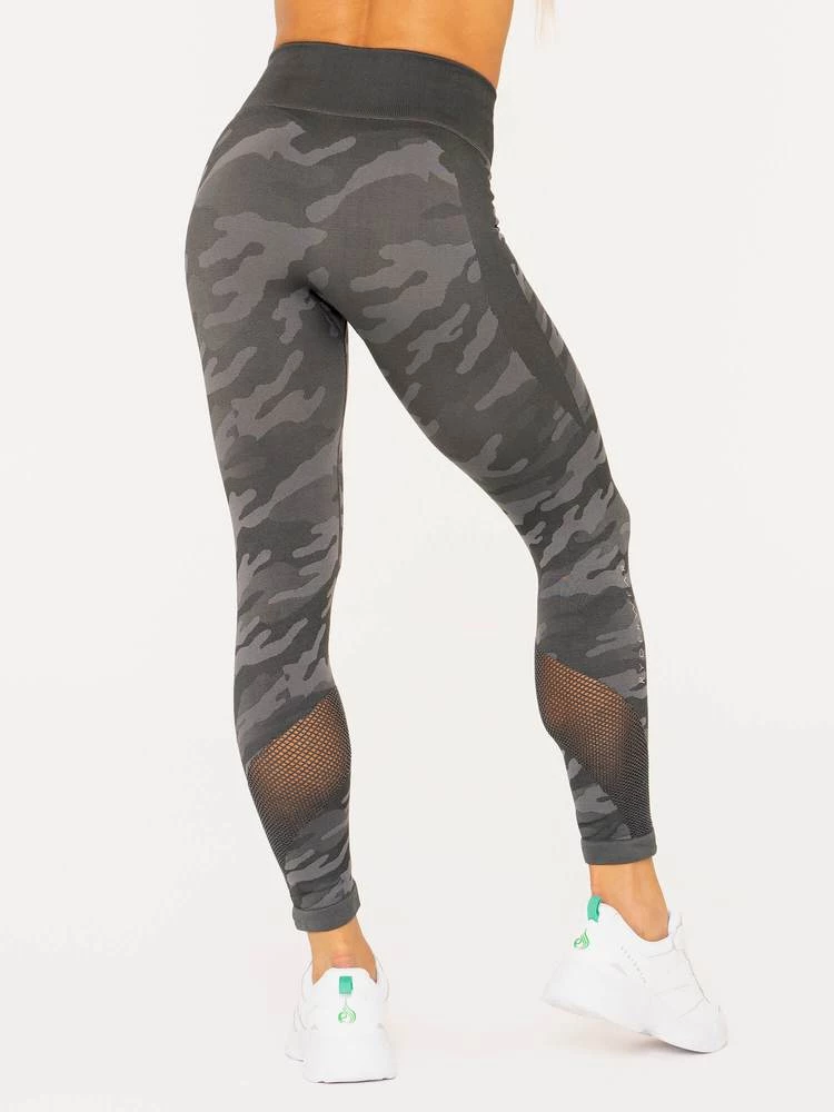 Ryderwear Camo Seamless High Waisted Leggings - Charcoal Camo 3 Ryderwear Camo Seamless High Waisted Leggings - Charcoal Camo