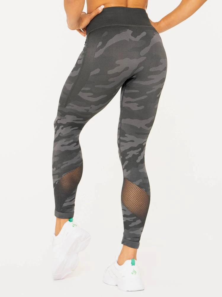 Ryderwear Camo Seamless High Waisted Leggings - Charcoal Camo 4 Ryderwear Camo Seamless High Waisted Leggings - Charcoal Camo