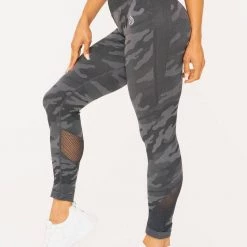 Ryderwear Camo Seamless High Waisted Leggings - Charcoal Camo 9 Ryderwear Camo Seamless High Waisted Leggings - Charcoal Camo