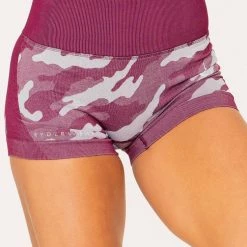 Ryderwear Camo Seamless Booty Shorts - Burgundy Camo