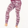 Ryderwear Camo Seamless High Waisted Leggings - Burgundy Camo