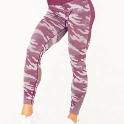 Ryderwear Camo Seamless High Waisted Leggings - Burgundy Camo