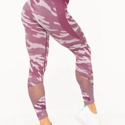 Ryderwear Camo Seamless High Waisted Leggings - Burgundy Camo 7 Ryderwear Camo Seamless High Waisted Leggings - Burgundy Camo