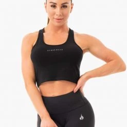 Ryderwear Cropped Racer Back Tank - Black