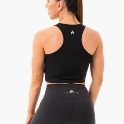 Ryderwear Cropped Racer Back Tank - Black