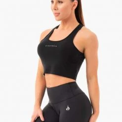 Ryderwear Cropped Racer Back Tank - Black