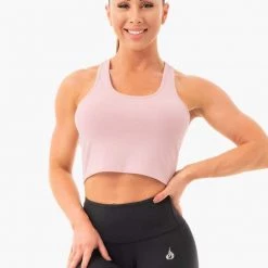 Ryderwear Cropped Racer Back Tank - Pink
