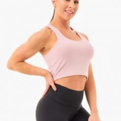 Ryderwear Cropped Racer Back Tank - Pink 7 Ryderwear Cropped Racer Back Tank - Pink