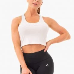 Ryderwear Cropped Racer Back Tank - White