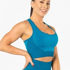 Ryderwear Electra Seamless Crop - Electric Blue