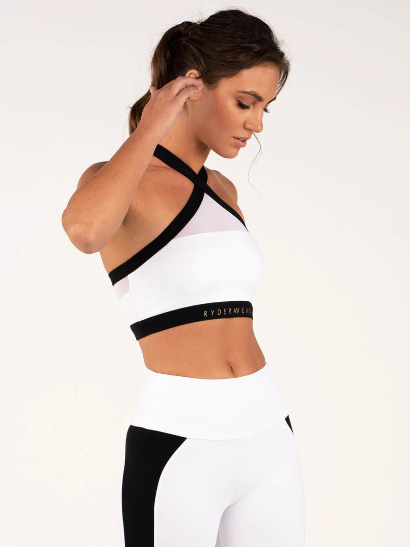 Ryderwear Empire Mesh Sports Bra - White 4 Ryderwear Empire Mesh Sports Bra - White