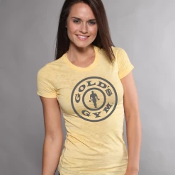 Gold's Gym Women's Burnout Tee - Yellow