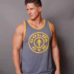 Gold's Gym Men's Tank - Grey/Yellow