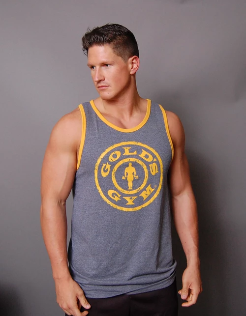 Gold's Gym Men's Tank - Grey/Yellow 1 Gold's Gym Men's Tank - Grey/Yellow