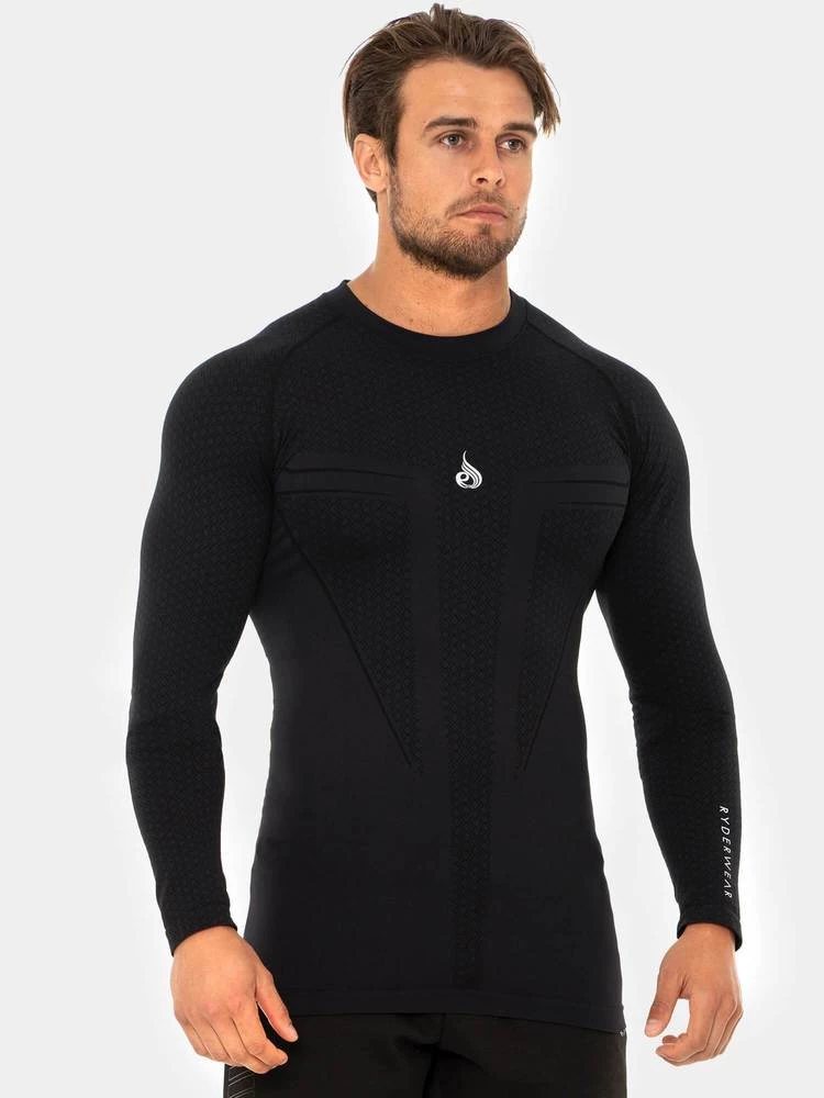 Ryderwear Geo Seamless Long Sleeve Top - Black
