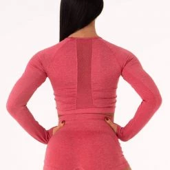 Ryderwear Seamless Long Sleeve Crop - Hot Pink Marl
