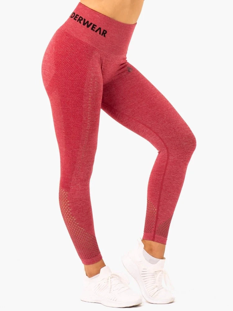 Ryderwear Seamless Staples Leggings - Cherry Red Marl 4 Ryderwear Seamless Staples Leggings - Cherry Red Marl