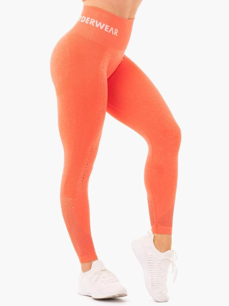 Ryderwear Seamless Staples Leggings - Orange Marl 4 Ryderwear Seamless Staples Leggings - Orange Marl