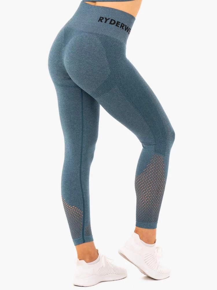 Ryderwear Seamless Staples Leggings - Teal Marl 3 Ryderwear Seamless Staples Leggings - Teal Marl