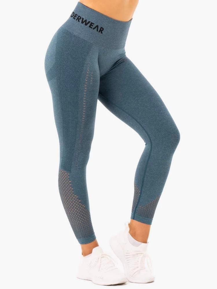 Ryderwear Seamless Staples Leggings - Teal Marl 4 Ryderwear Seamless Staples Leggings - Teal Marl