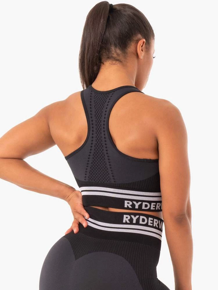 Ryderwear Freestyle Seamless Longline Sports Bra - Black 4 Ryderwear Freestyle Seamless Longline Sports Bra - Black