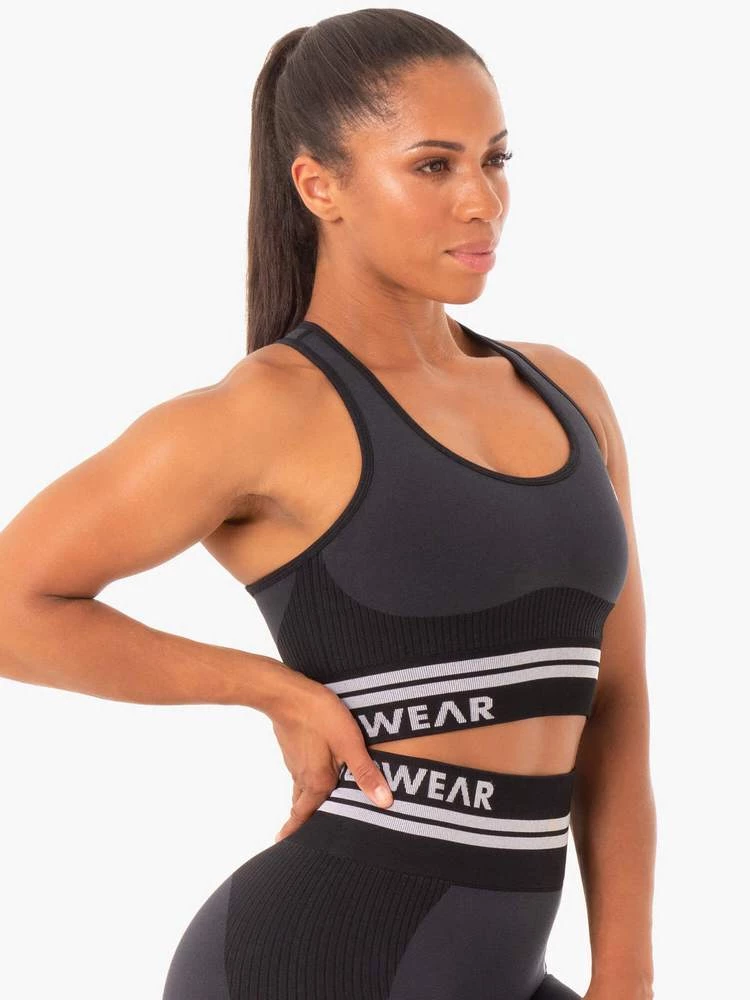 Ryderwear Freestyle Seamless Longline Sports Bra - Black 5 Ryderwear Freestyle Seamless Longline Sports Bra - Black