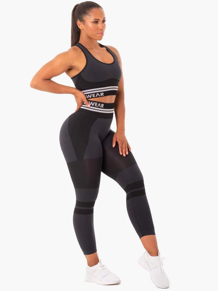 Ryderwear Freestyle Seamless Longline Sports Bra - Black 6 Ryderwear Freestyle Seamless Longline Sports Bra - Black