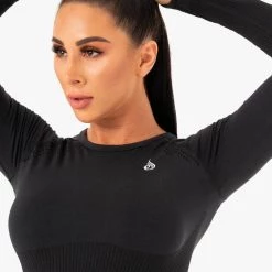 Ryderwear Freestyle Seamless Long Sleeve Crop - Black