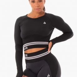 Ryderwear Freestyle Seamless Long Sleeve Crop - Black