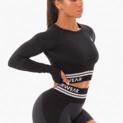 Ryderwear Freestyle Seamless Long Sleeve Crop - Black