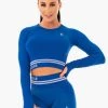 Ryderwear Freestyle Seamless Long Sleeve Crop - Blue
