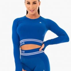 Ryderwear Freestyle Seamless Long Sleeve Crop - Blue