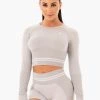 Ryderwear Freestyle Seamless Long Sleeve Crop - Grey