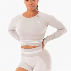 Ryderwear Freestyle Seamless Long Sleeve Crop - Grey