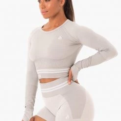 Ryderwear Freestyle Seamless Long Sleeve Crop - Grey