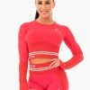 Ryderwear Freestyle Seamless Long Sleeve Crop - Red