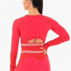 Ryderwear Freestyle Seamless Long Sleeve Crop - Red