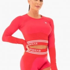 Ryderwear Freestyle Seamless Long Sleeve Crop - Red