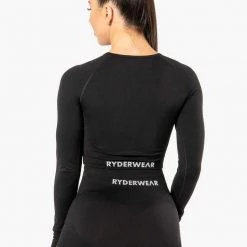 Ryderwear Electra Seamless Long Sleeve Crop - Black