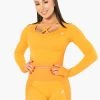 Ryderwear Electra Seamless Long Sleeve Crop - Electric Yellow