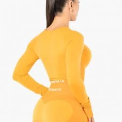 Ryderwear Electra Seamless Long Sleeve Crop - Electric Yellow